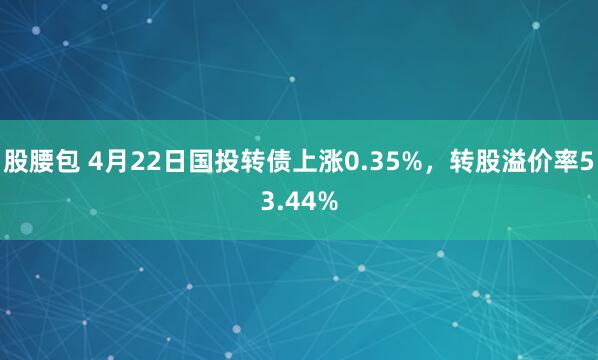 股腰包 4月22日国投转债上涨0.35%，转股溢价率53.44%