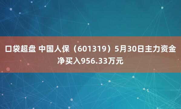 口袋超盘 中国人保（601319）5月30日主力资金净买入956.33万元