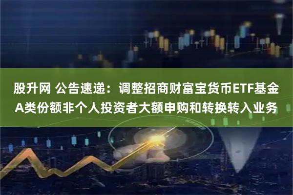 股升网 公告速递：调整招商财富宝货币ETF基金A类份额非个人投资者大额申购和转换转入业务